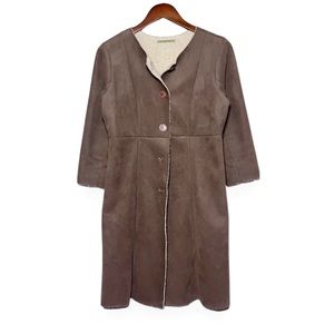 VELVET Faux Suede Shearling Midi Jacket